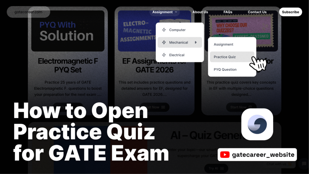 How to Open Practice Quiz for GATE Exam on GateCareer