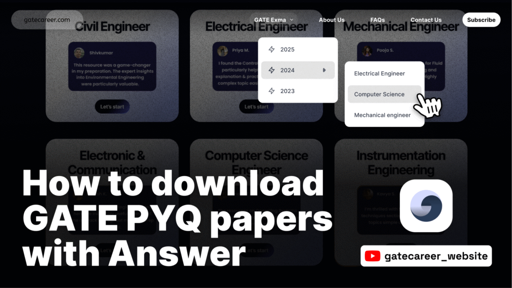 How to download GATE PYQ papers with Answer